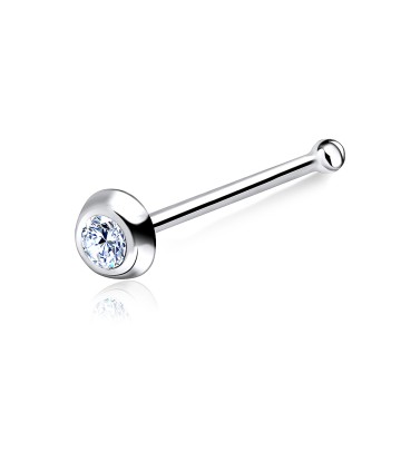 Brilliant Stone Bone Nose Stud Silver NSKD-18